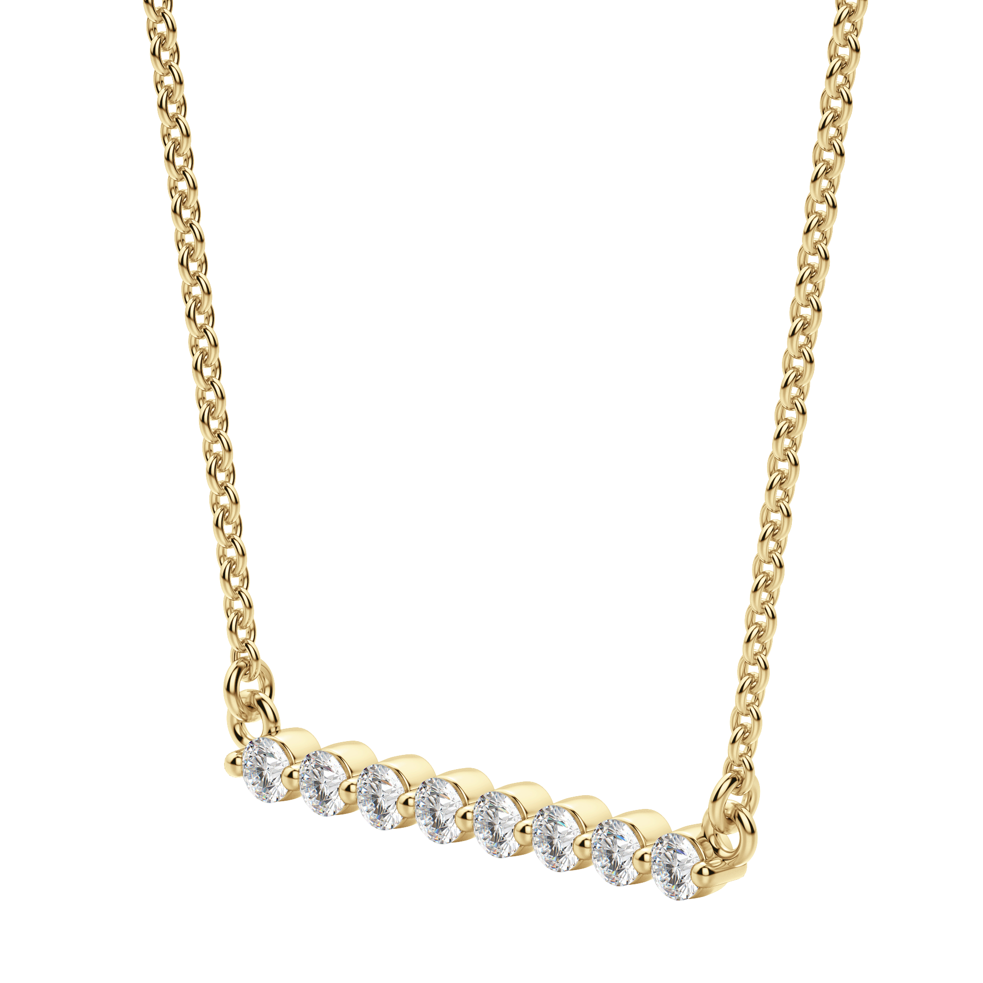 0.24 CT Round Cut Shared Prong Bar Necklace Moissanite Diamond Necklace 7 0.24 CT Round Cut Shared Prong Bar Necklace Moissanite Diamond Necklace 7
