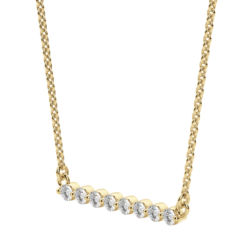 0.24 CT Round Cut Shared Prong Bar Necklace Moissanite Diamond Necklace 7 0.24 CT Round Cut Shared Prong Bar Necklace Moissanite Diamond Necklace 7