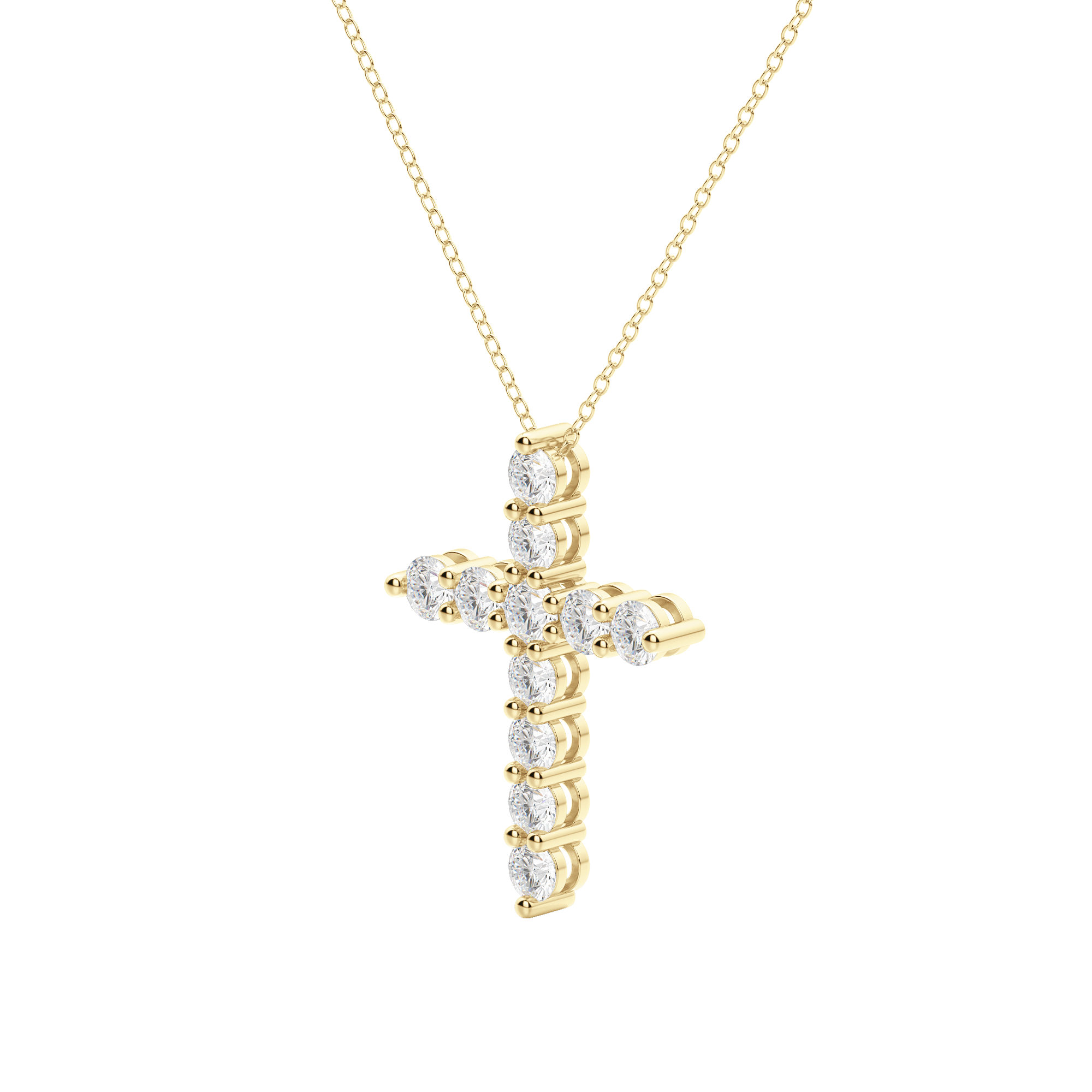 0.17 CT Round Cut Cross Pendant Moissanite Diamond Necklace 6 0.17 CT Round Cut Cross Pendant Moissanite Diamond Necklace 6