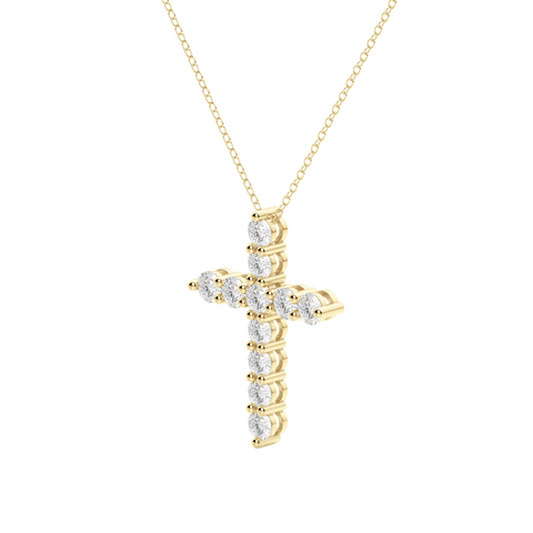 0.17 CT Round Cut Cross Pendant Moissanite Diamond Necklace 6 0.17 CT Round Cut Cross Pendant Moissanite Diamond Necklace 6