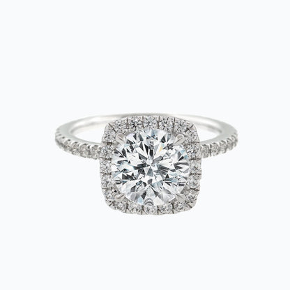 Round Halo & Pave Lab Grown Diamond Engagement Ring