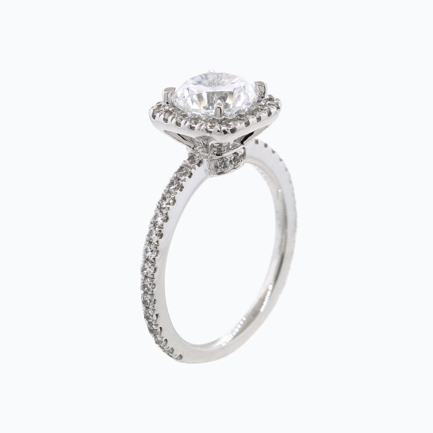 Round Halo & Pave Lab Grown Diamond Engagement Ring