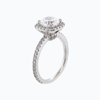 Round Halo & Pave Lab Grown Diamond Engagement Ring
