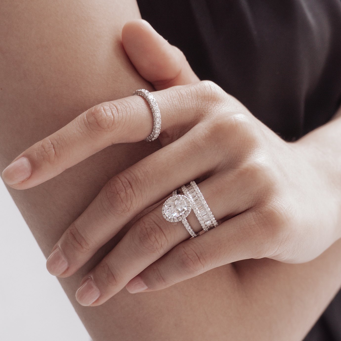 Oval Halo & Pave Lab Grown Diamond Engagement Ring