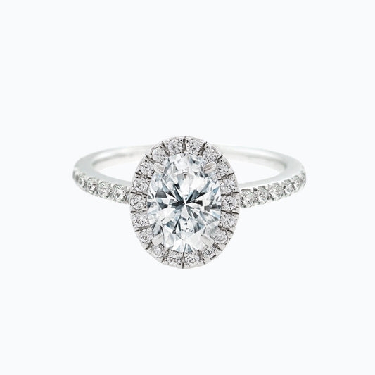 Oval Halo & Pave Lab Grown Diamond Engagement Ring