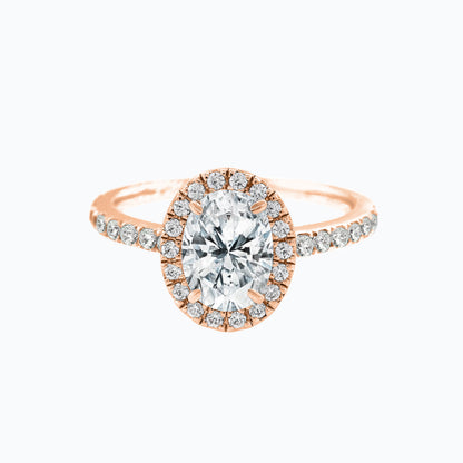 Oval Halo & Pave Lab Grown Diamond Engagement Ring
