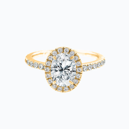 Oval Halo & Pave Lab Grown Diamond Engagement Ring