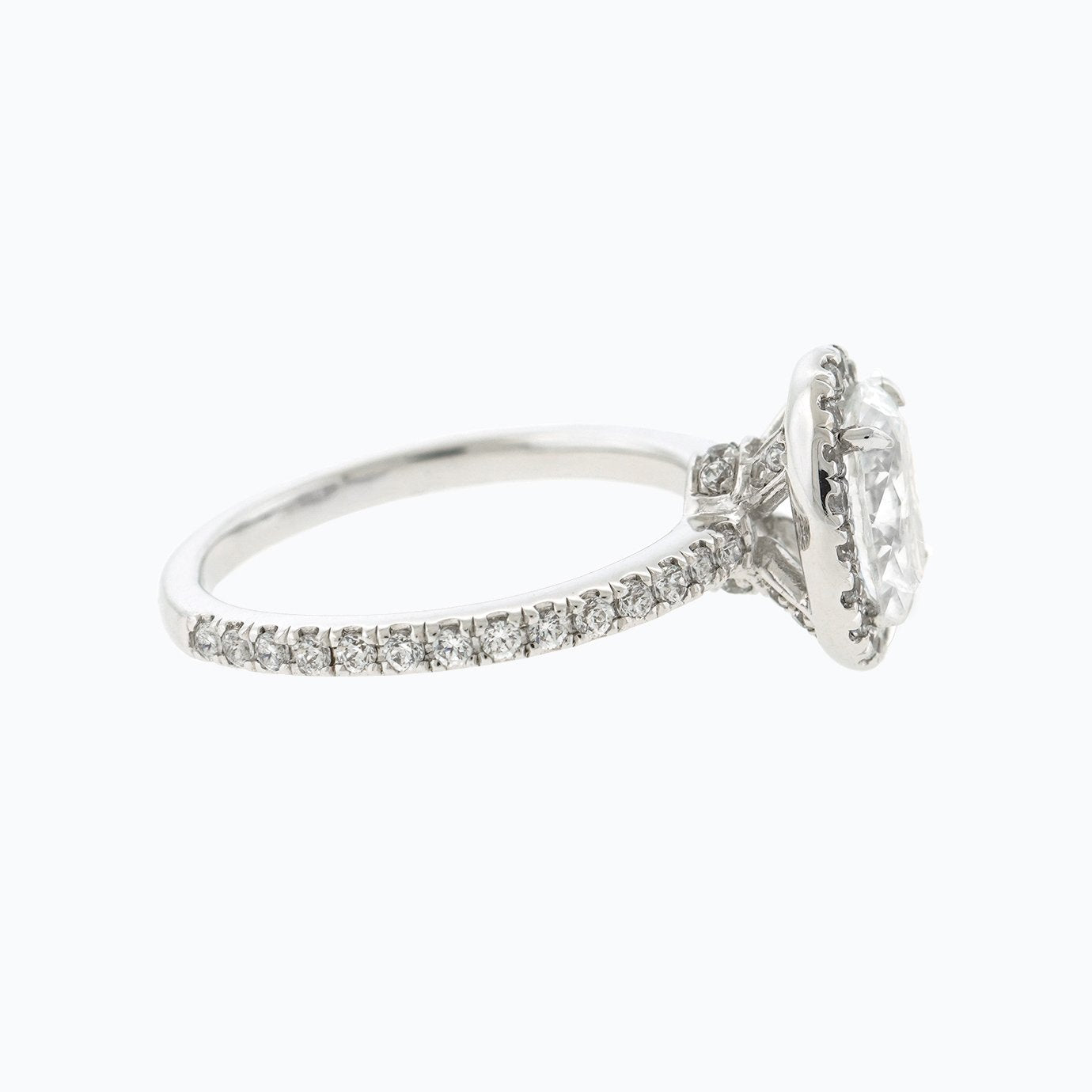 Oval Halo & Pave Lab Grown Diamond Engagement Ring