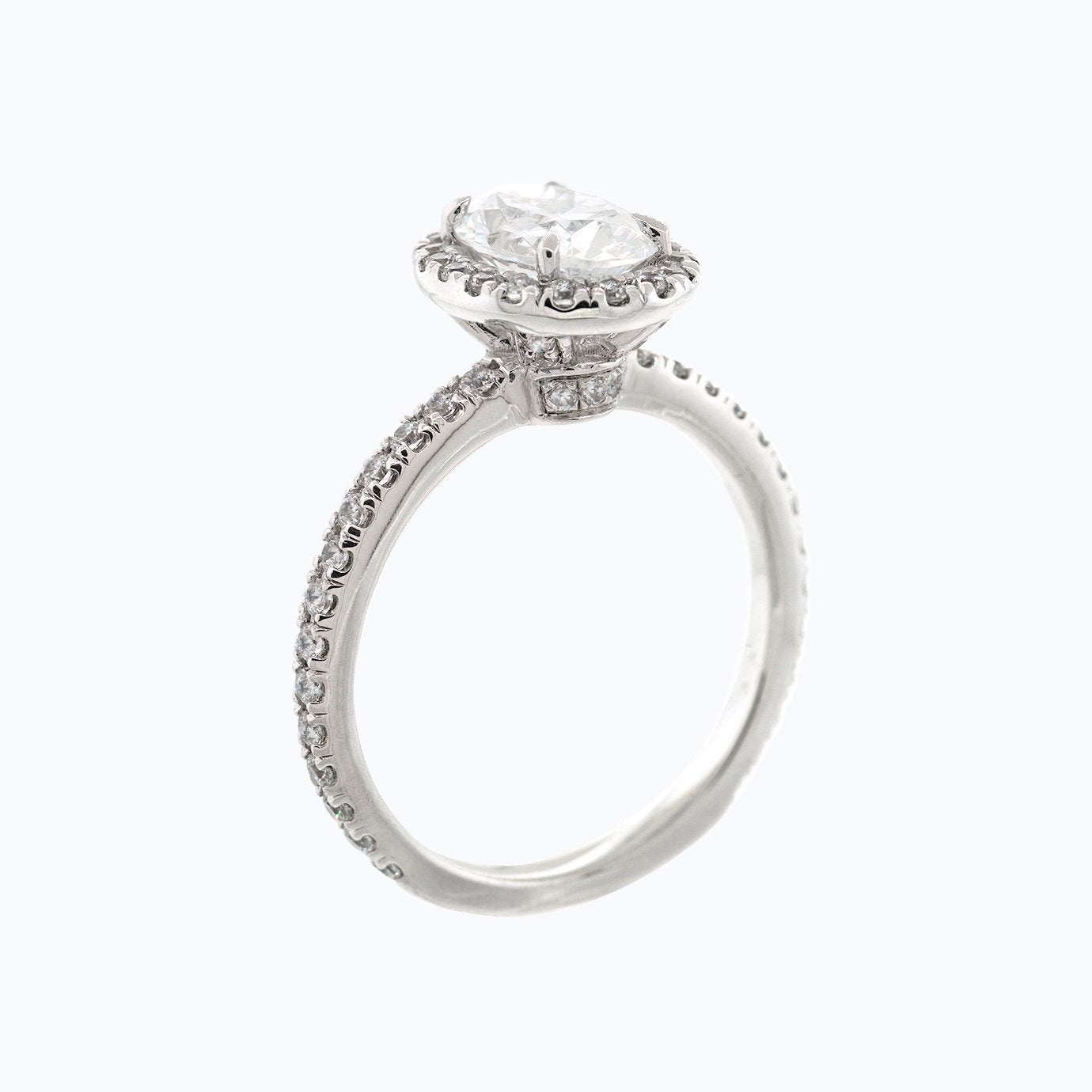 Oval Halo & Pave Lab Grown Diamond Engagement Ring