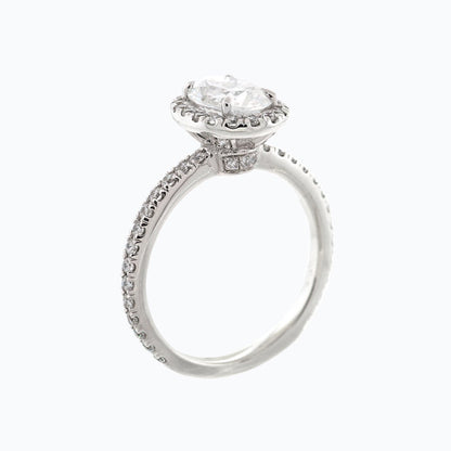 Oval Halo & Pave Lab Grown Diamond Engagement Ring
