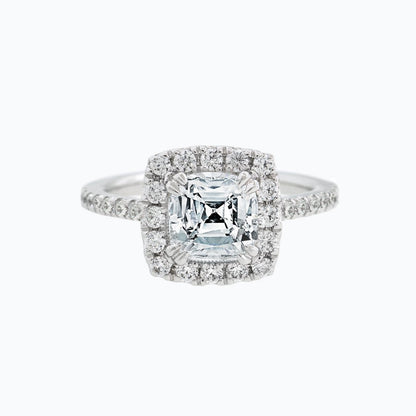 Cushion Halo & Pave Lab Grown Diamond Engagement Ring
