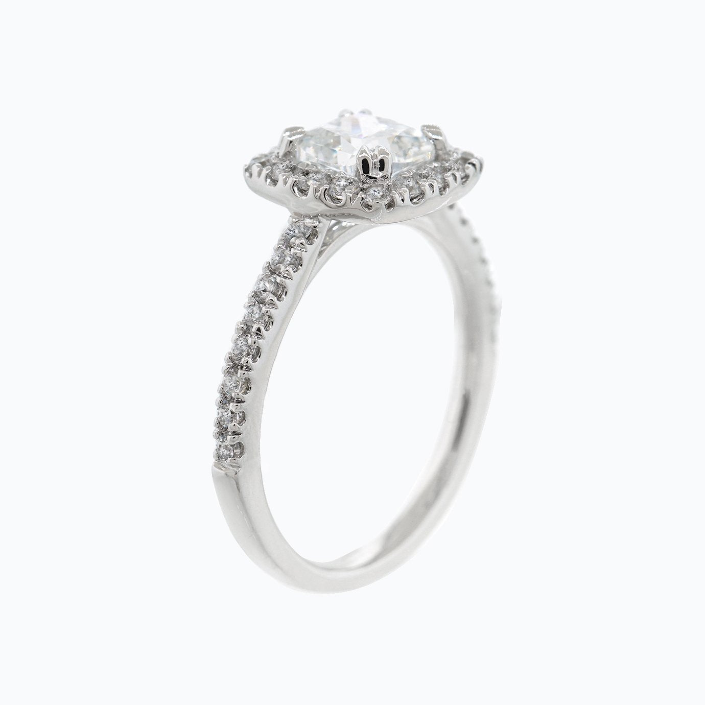 Cushion Halo & Pave Lab Grown Diamond Engagement Ring