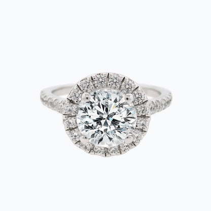 Round Halo & Pave Lab Grown Diamond Engagement Ring