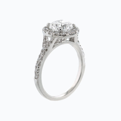 Round Halo & Pave Lab Grown Diamond Engagement Ring