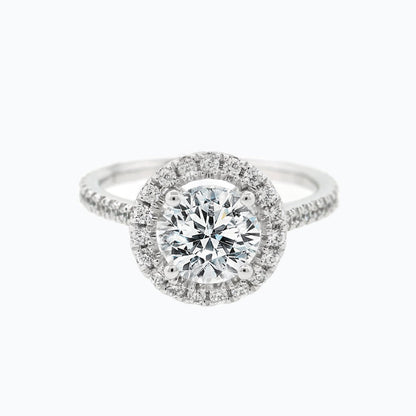 Round Halo & Pave Lab Grown Diamond Engagement Ring