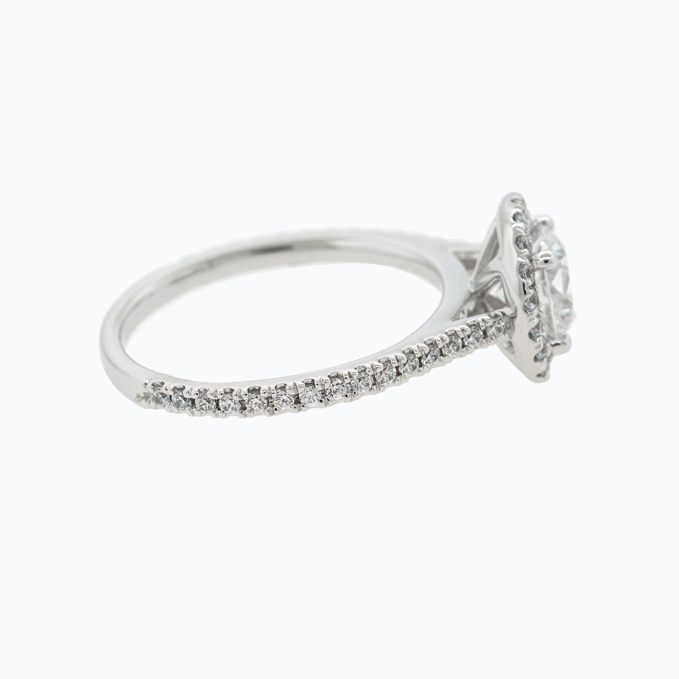 Round Halo & Pave Lab Grown Diamond Engagement Ring