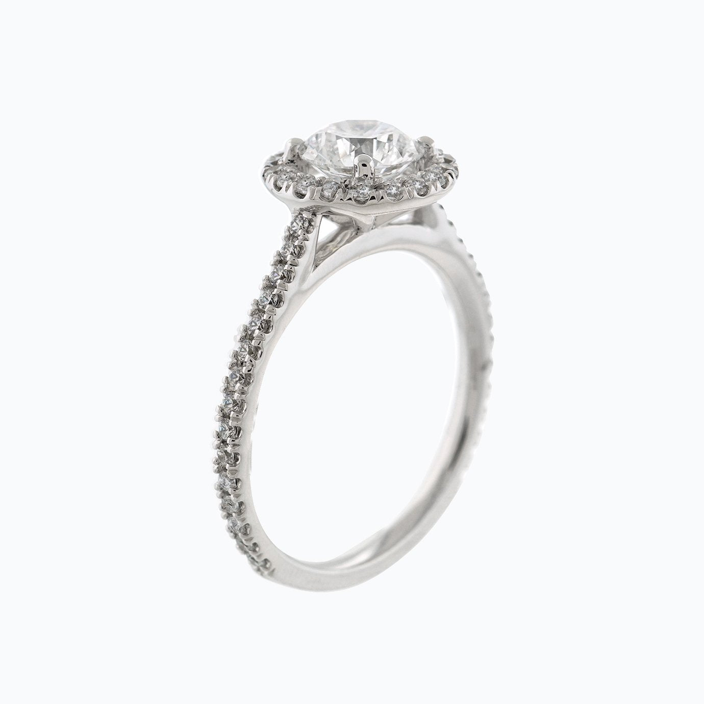 Round Halo & Pave Lab Grown Diamond Engagement Ring
