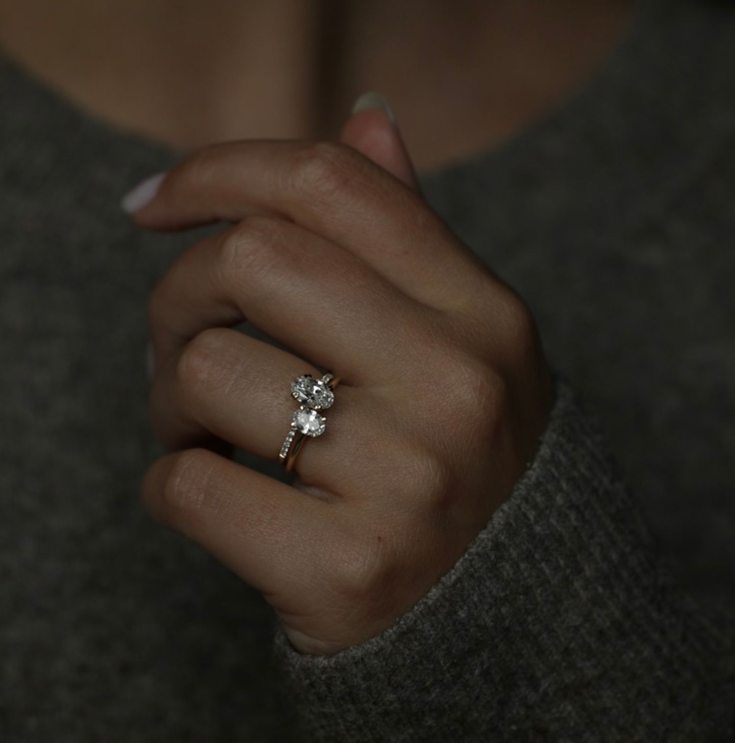 Oval Cut Pave Lab Grown Diamond Engagement Ring