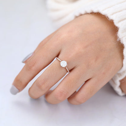 Round Pave Lab-Grown Diamond Engagement Ring