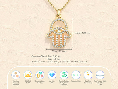0.5 TCW Round Shape Moissanite Necklace For Her