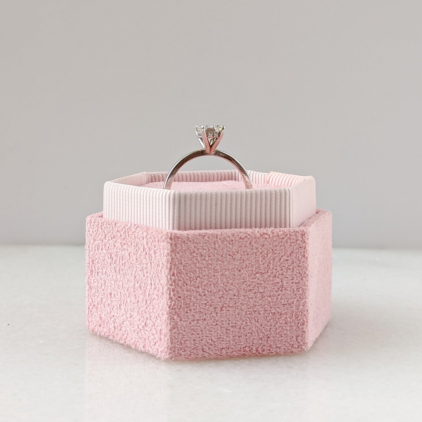 Emerald Hidden Halo Lab Grown Diamond Engagement Ring