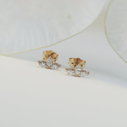 0.30 TCW Marquise Cut Moissanite Stud Earrings
