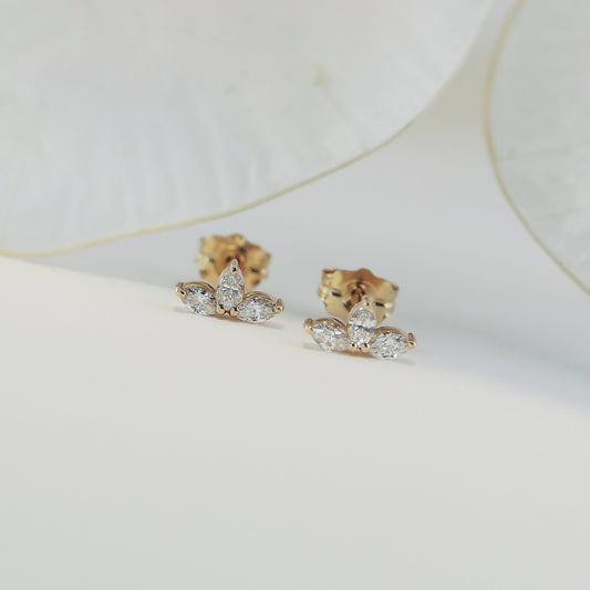0.30 TCW Marquise Cut Moissanite Stud Earrings