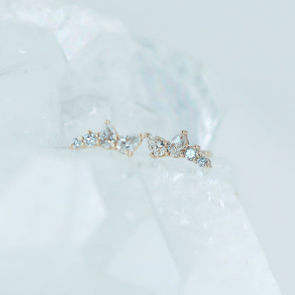 0.4 TCW Pear & Round Cut Moissanite Stud  Earrings