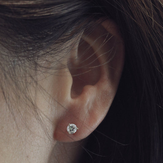 0.70 TCW Round Cut Moissanite Stud Earrings