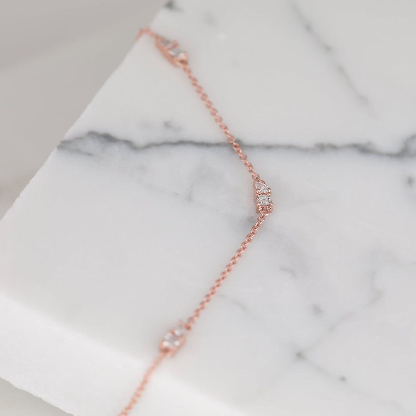 0.3 TCW Pear & Asscher Cut Moissanite Clover Bracelet