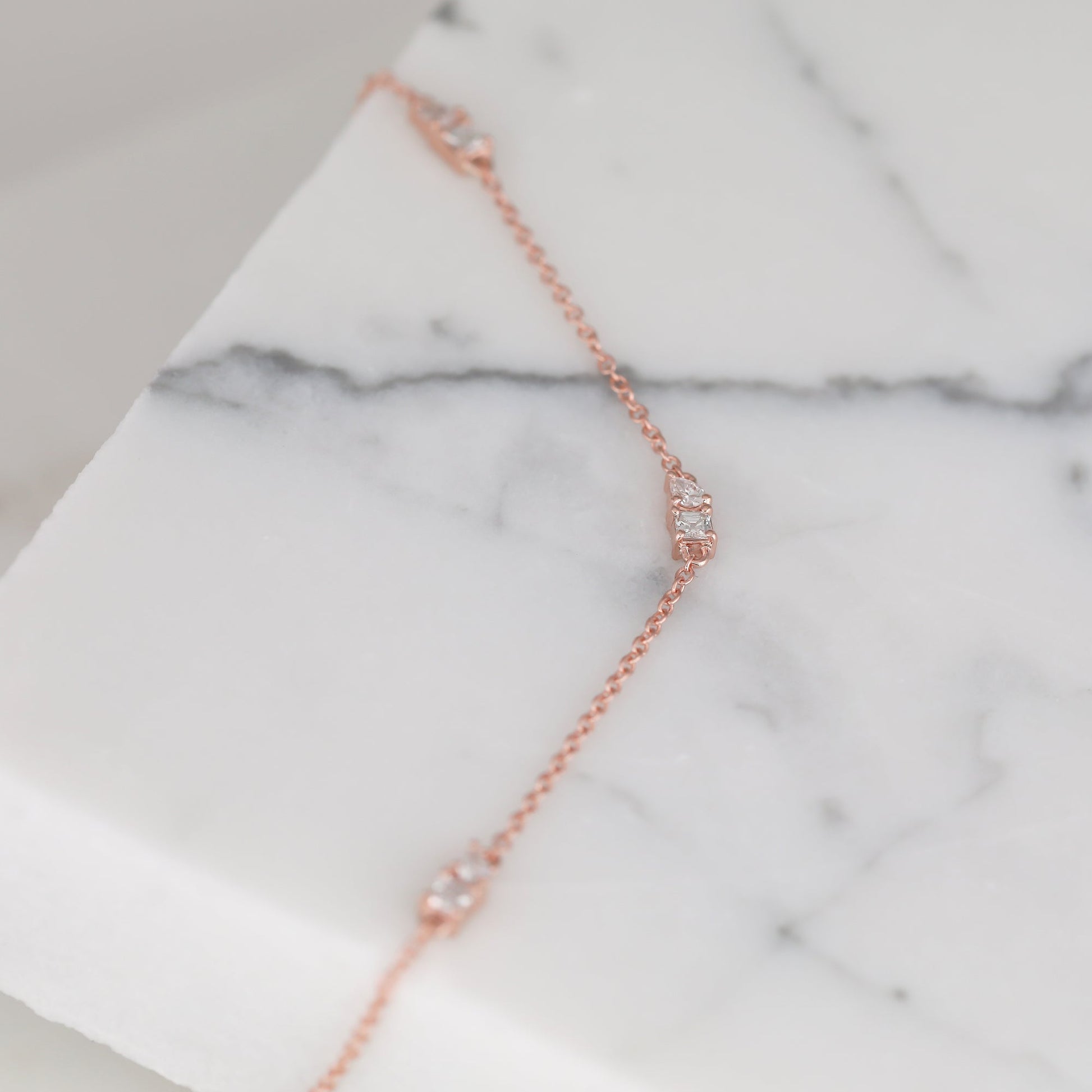 0.3 TCW Pear & Asscher Cut Moissanite Clover Bracelet