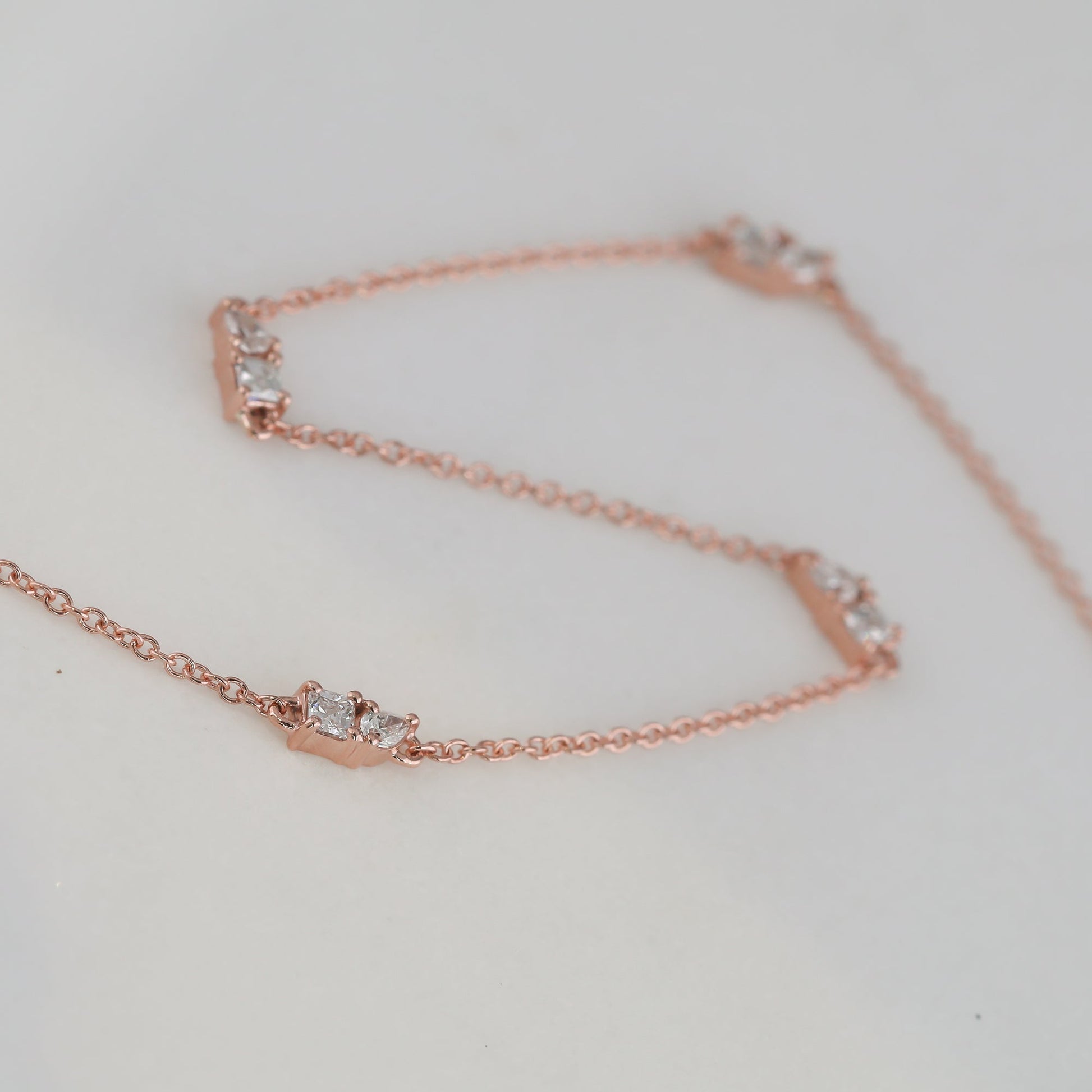 0.3 TCW Pear & Asscher Cut Moissanite Clover Bracelet