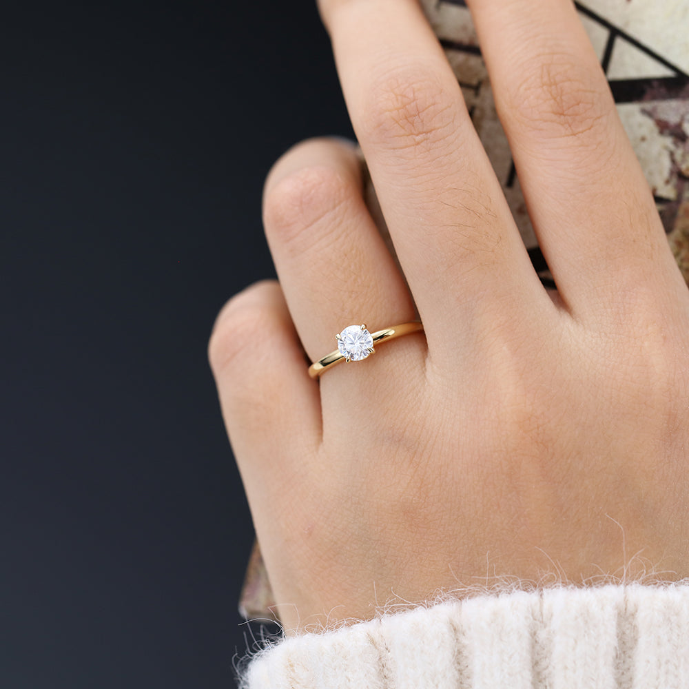 Round Solitaire Lab-Grown Diamond Engagement Ring