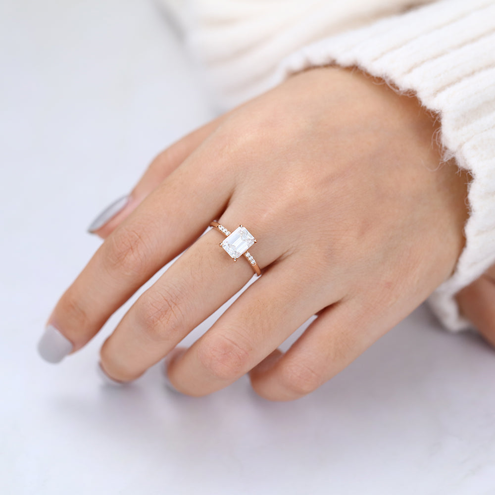 Emerald Pave Lab-Grown Diamond Engagement Ring