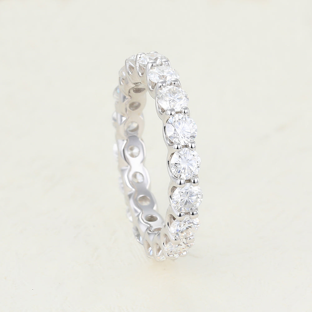 1.80 CT Round Shaped Moissanite Full Eternity Wedding Band 2