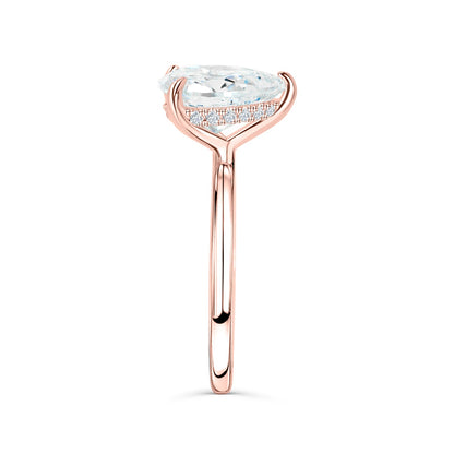 1.33 CT Pear Solitaire Moissanite Engagement Ring With Hidden Halo Setting 11