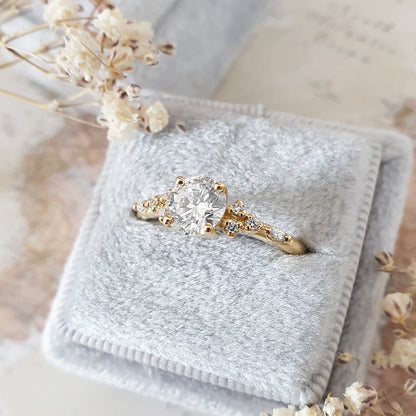 Round Cluster Lab Grown Diamond Engagement Ring