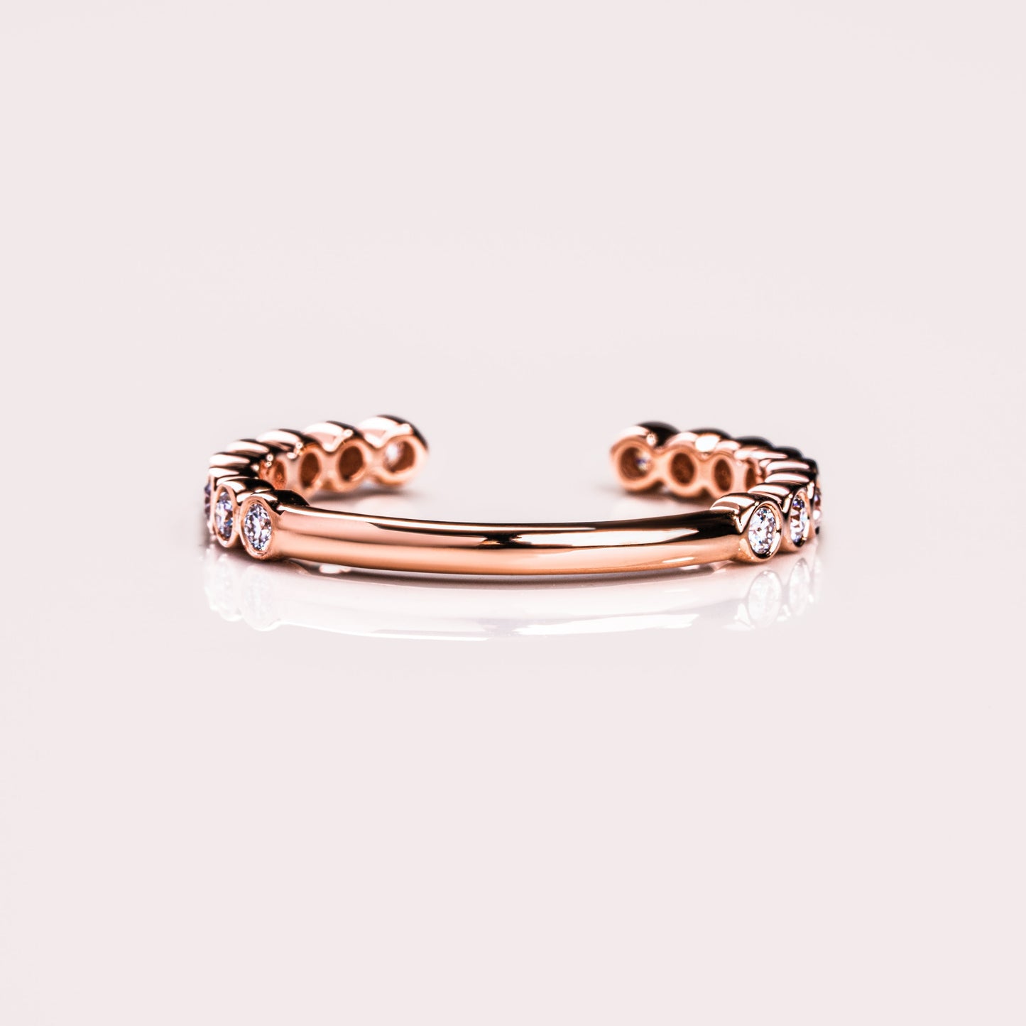 0.23 TCW Round Open & Bezel Lab Grown Diamond Wedding Band