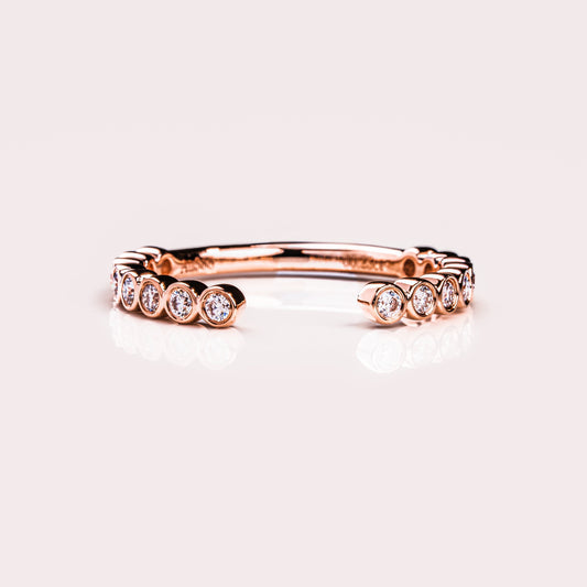 0.23 TCW Round Open & Bezel Lab Grown Diamond Wedding Band