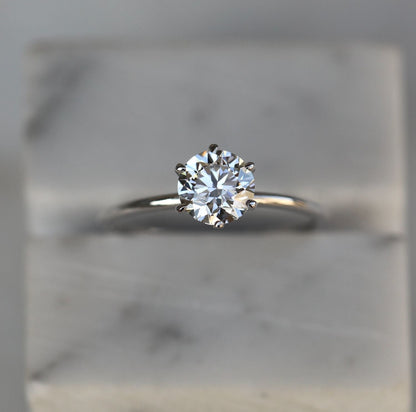 Round Solitaire Lab Grown Diamond Diamond Engagement Ring