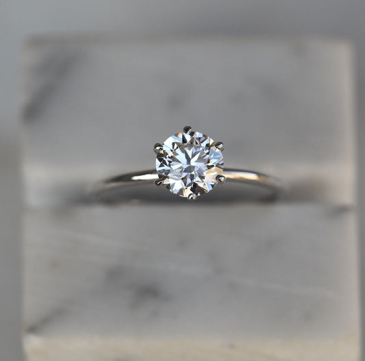 Round Solitaire Lab Grown Diamond Diamond Engagement Ring