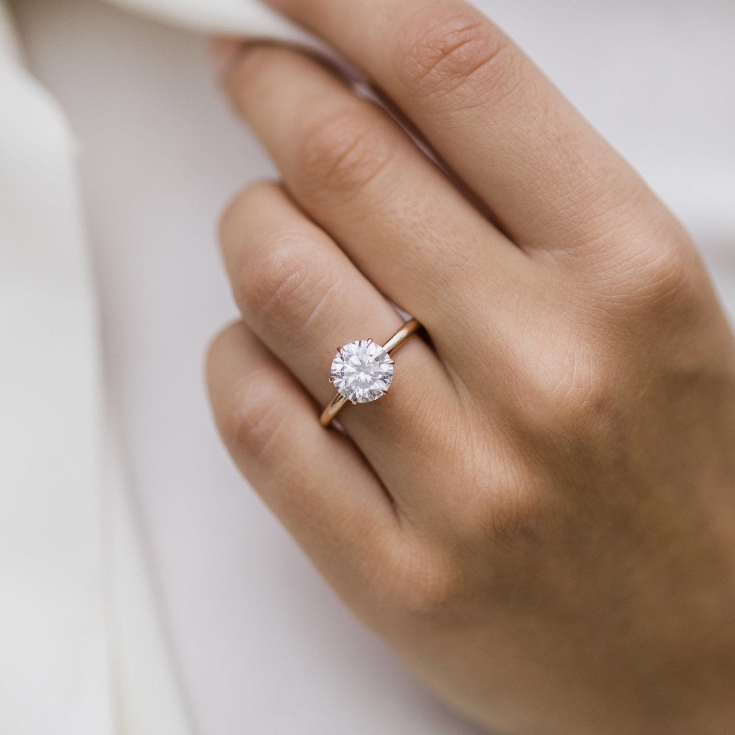 Round Solitaire Lab Grown Diamond Engagement Ring