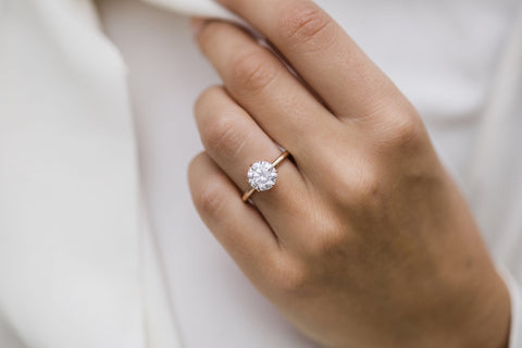 2.10 CT Round Solitaire Moissanite Engagement Ring 2