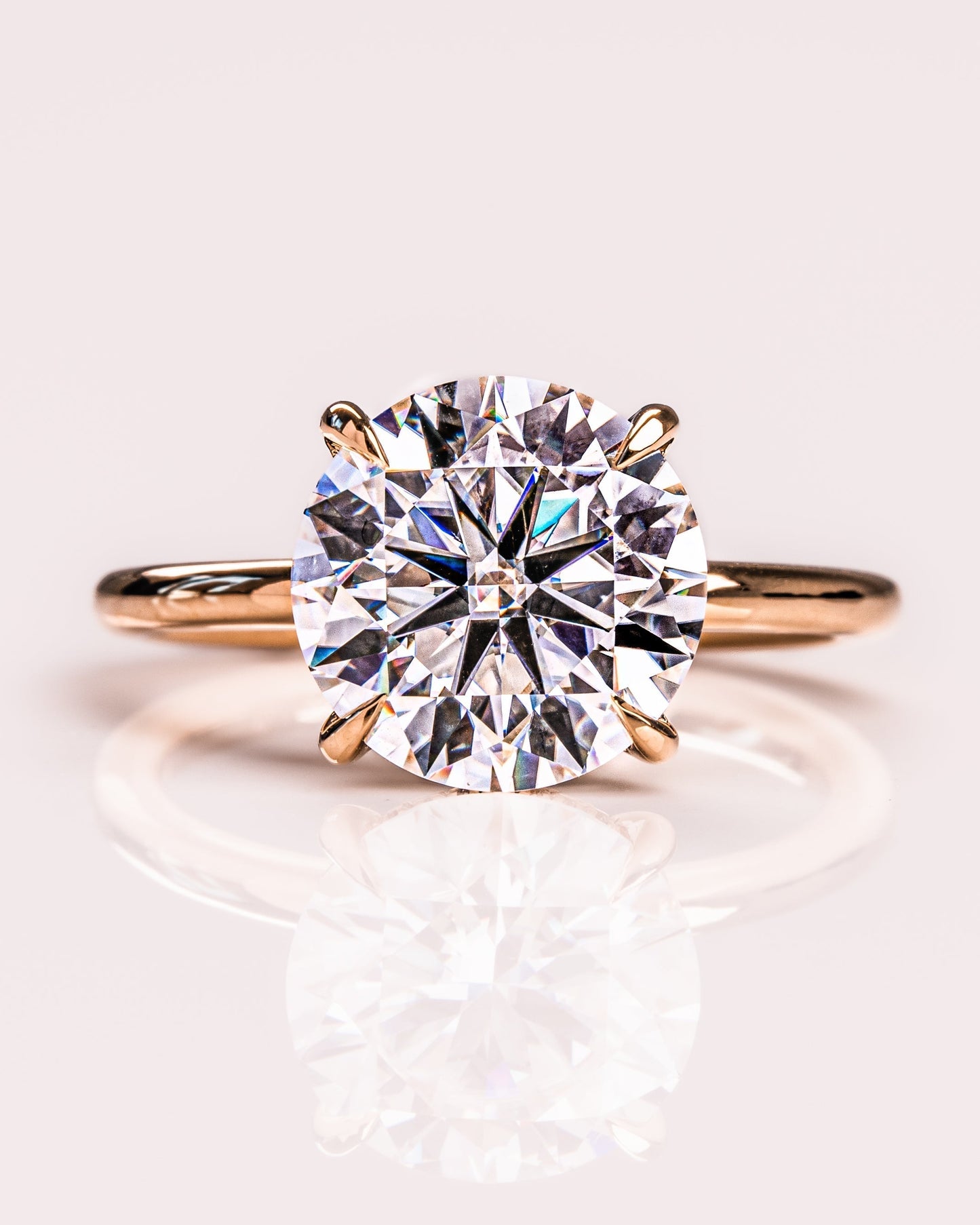 3.08 CT Round Cut Solitaire Hidden Halo Setting Lab Grown Diamond Engagement Ring