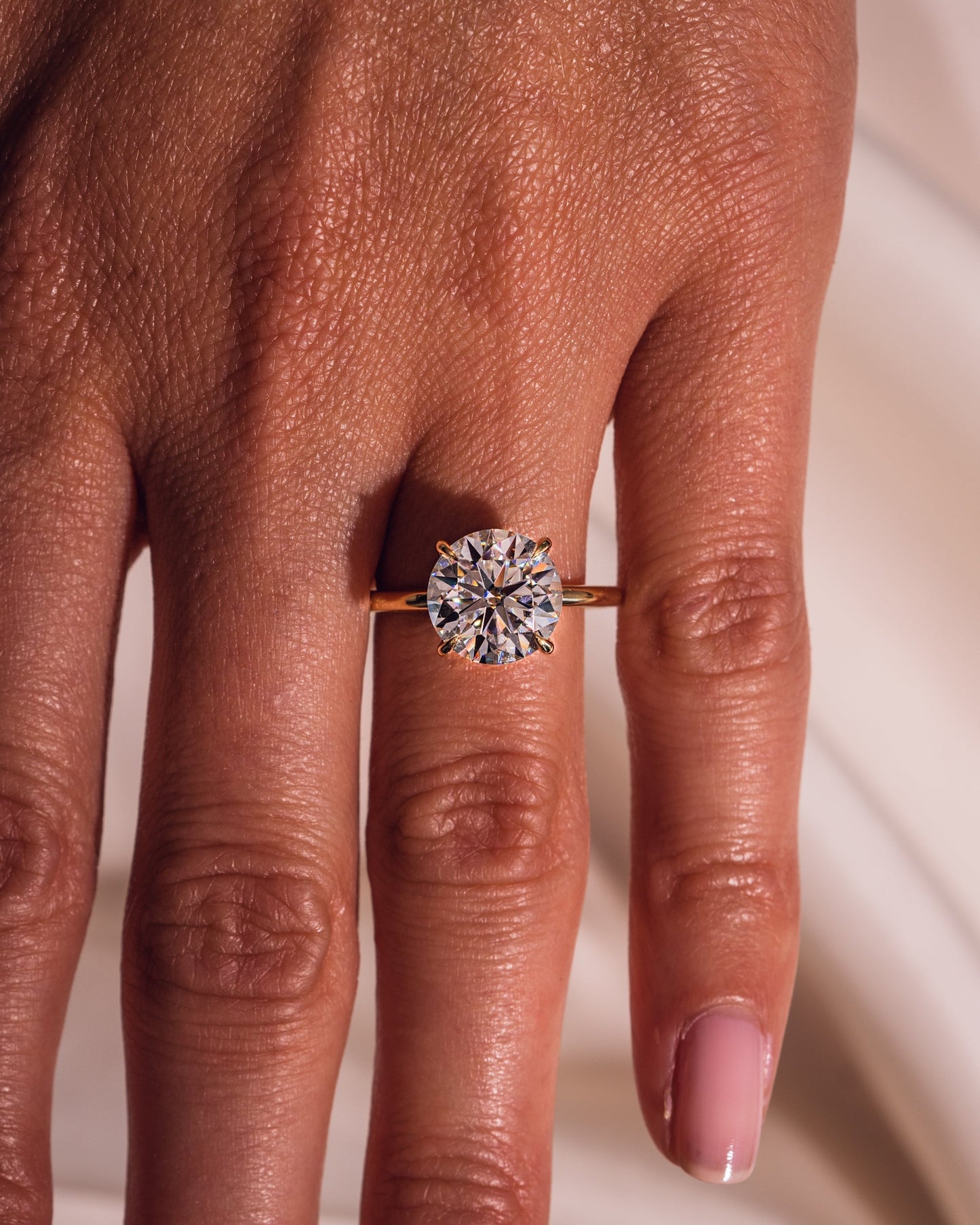 3.08 CT Round Cut Solitaire Hidden Halo Setting Lab Grown Diamond Engagement Ring