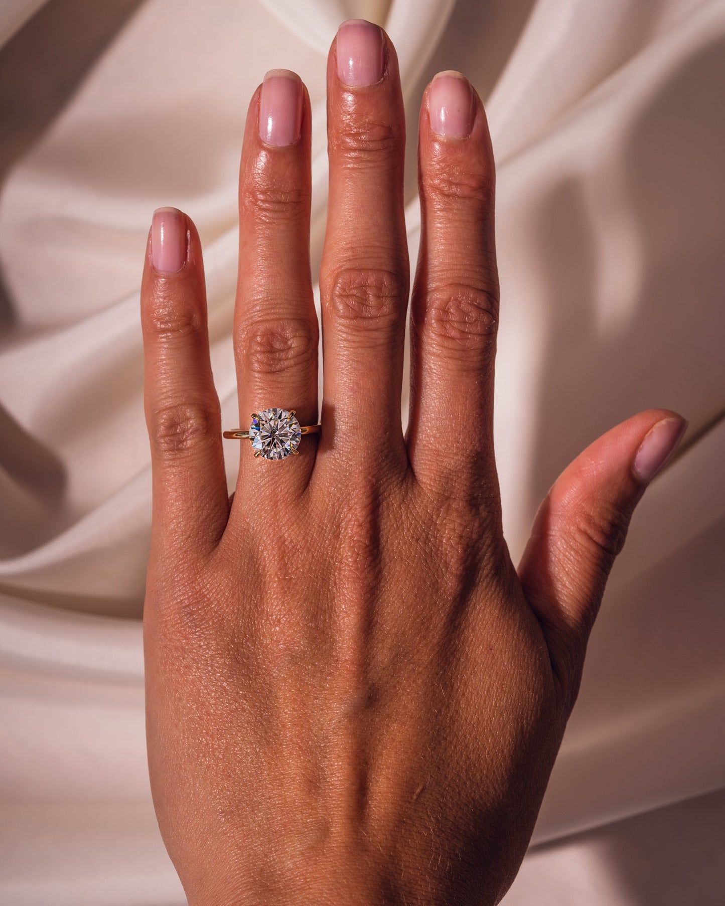 3.08 CT Round Cut Solitaire Hidden Halo Setting Lab Grown Diamond Engagement Ring