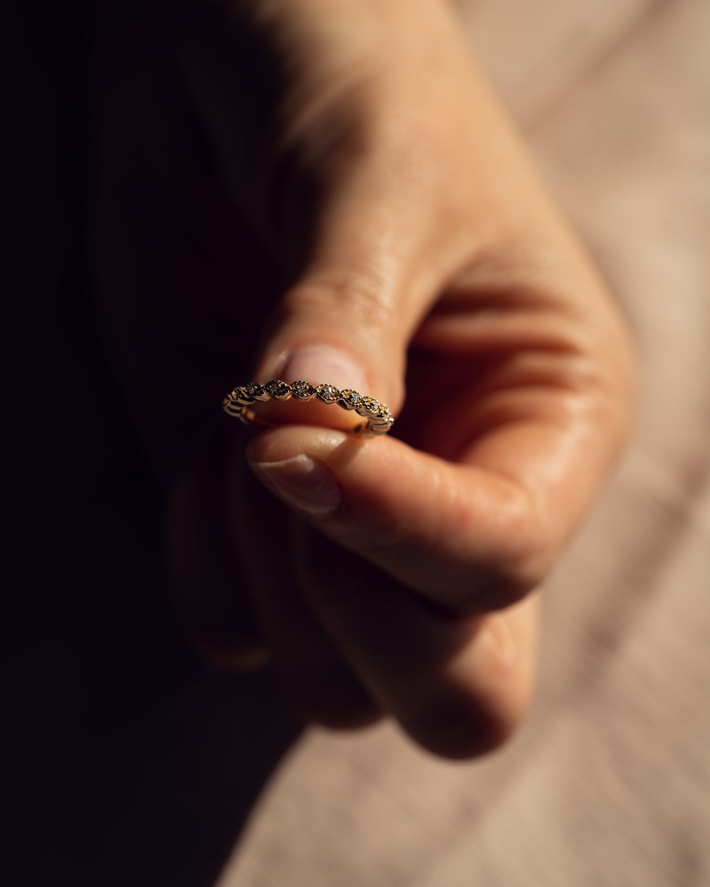 0.16 CT Round Half Eternity Lab Grown Diamond Wedding Band