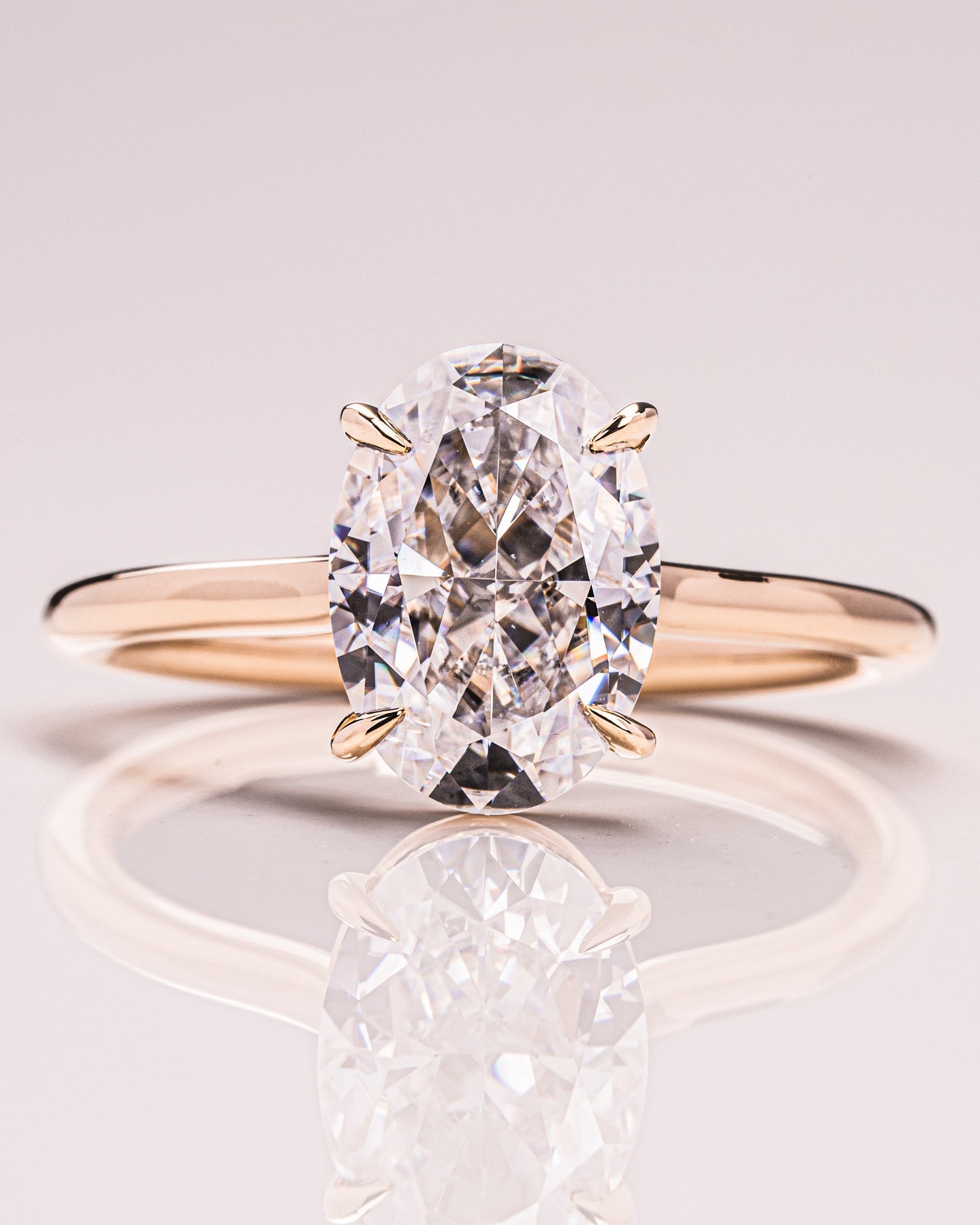 2.72 CT Oval Cut Solitaire Lab Grown Diamond Engagement Ring