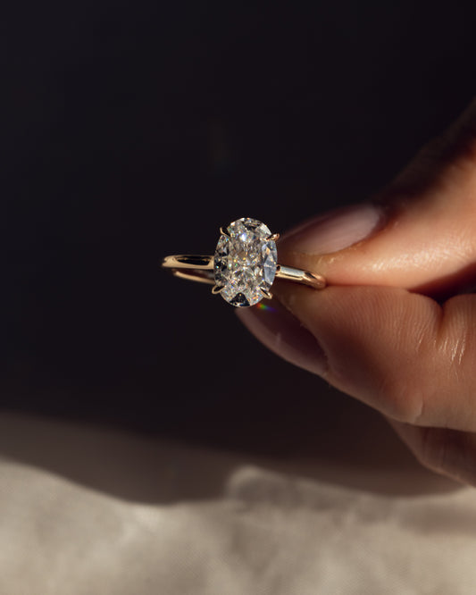 2.72 CT Oval Cut Solitaire Lab Grown Diamond Engagement Ring