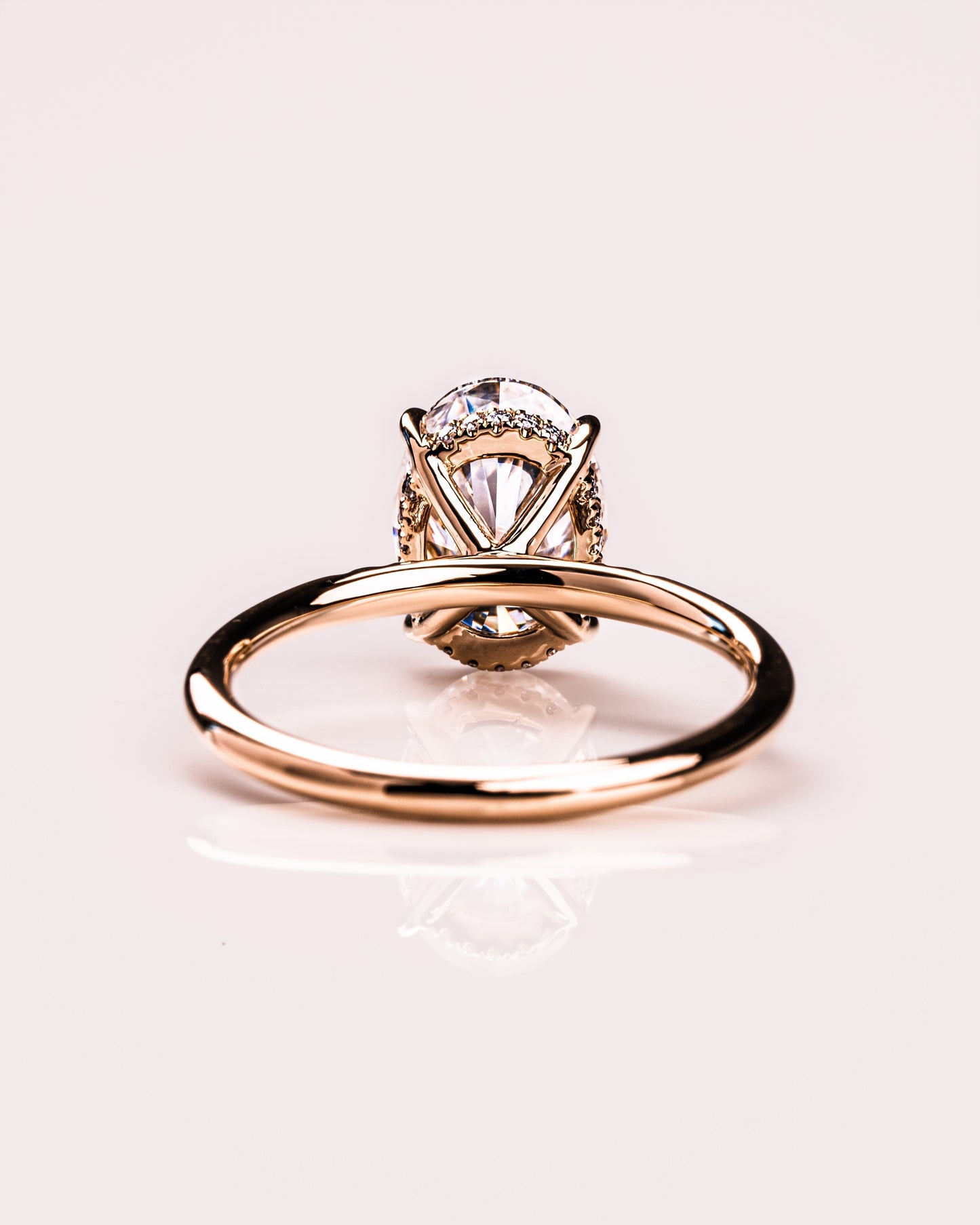 2.72 CT Oval Cut Hidden Halo Setting Lab Grown Diamond Engagement Ring